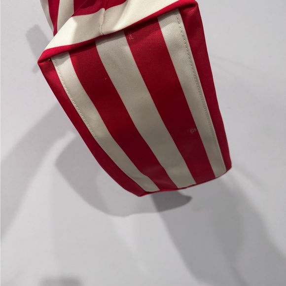 Dooney Bourke Sullivan Red White Striped Zip Tote Shoulder Bag Nylon 16" - Picture 7 of 11